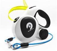 Snuggle Paws Laisse Enrouleur & Rétractable Chien 5 m Tout-en-Un - LED Rechargeable, Distributeur Sacs, Câble Acier Anti-Morsure, Bande Réfléchissante - Solide pour Gros Chiens Jusqu’à 50 kg
