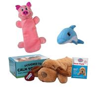 Snuggle Puppy Jouet original pour chien avec battement de cœur apaisant, compagnon en peluche apaisant, réduit l'anxiété des animaux de compagnie, comprend un pack chauffant et des piles + 2 jouets