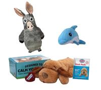 Snuggle Puppy Jouet original pour chien avec battement de cœur apaisant, compagnon en peluche apaisant, réduit l'anxiété des animaux de compagnie, comprend un pack chauffant et des piles + 2 jouets