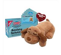 Snuggle Puppy Junior Jouet en peluche pour petit chien avec pouls réel, conçu pour une utilisation dans une cage et des routines précoces - Biscuit avec 7 packs chauffants de nuit