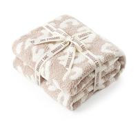 Snuggle Sac Couverture léopard pour canapé-lit, Sofa, 127 x 152,4 cm, Couverture réversible Beige léopard Ultra Douce et Confortable pour Femme, Cadeau d'anniversaire