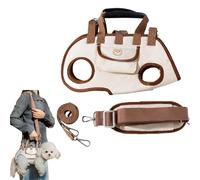 Snuggle Sling Dog Carrier, Dog Full Body Lift Harness for Small Dogs, Hands Free Shoulder Yorkie Carrier, Adjustable Pet Backpack, Dog Full Body Lift Carry Harness Pet Legs Support (Brown,S)