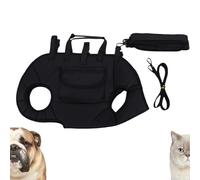 Snuggle Sling Dog Carrier, Hands Free Shoulder Yorkie Carrier, Dogs Full Body Lift Harness with Adjustable Leash with Small Puppy Treat Bag (Black,M)