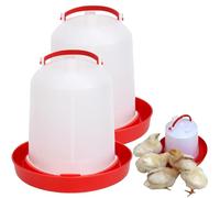 SnuggleTail Lot de 2 distributeurs d'eau pour volailles et oiseaux 1,5 L - Facile à remplir - À suspendre pour canards, cailles et petits oiseaux