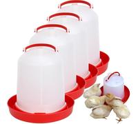 SnuggleTail Lot de 4 distributeurs d'eau pour volailles et oiseaux de 1,5 L, faciles à remplir à suspendre pour canards, cailles et petits oiseaux