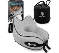 SNUGL Oreiller memoire Forme Ergonomique | Coussin de Voyage Avion Confortable | Oreiller de Voyage avec Tour de Cou | Accessoire pour Train, Voiture, Avion (Gris - Petit)