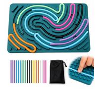 Snugloo Jouet Sensoriel 22 Pièces, Pads Silicone, Anti-Stress pour Tous | Coussinets Sensoriels Double Face en Silicone, avec 20 Cordons Colorés, pour Soulager Le Stress, Personnes TDAH et Autisme