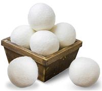 SnugPad Lot de 6 balles de séchage en laine XL, assouplissant de tissu naturel 100% laine de Nouvelle-Zélande biologique, blanc 6 unités