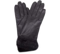 SNUGRUGS Gants d'hiver Super Doux en Cuir avec Bordure en Fausse Fourrure pour Femme - Noir - XL