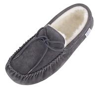 Snugrugs Lambswool Suede with Soft Sole Homme, Mocassins/Pantoufles, Gris - Grau (Dunkelgrau), Taille 10UK/EU 44-45
