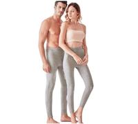 SNUGSHEEP 97 % cachemire hommes femmes sous-vêtements thermiques leggings d'hiver couche de base pour femmes collants longs caleçons laine poids lourd, Hommes épais gris clair, L