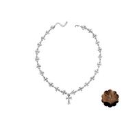 Snuhlzvm Parure de collier avec croix en plaqué or 14 carats, avant-gardiste et moderne, tendance et tendance, style hip-hop, un must have pour les créateurs de tendances., Universal size, Zinc, Pas
