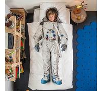 Snurk® - Parure de lit pour enfant Astronaute Parure de lit 135 x 200 cm + 1 taie d'oreiller 80 x 80 cm 100 % coton biologique