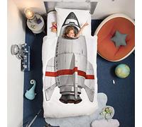 Snurk - Parure de lit pour enfant - Rocket, fusée - Coton - Couverture (135 x 200 cm) et taie d'oreiller (80 x 80 cm).