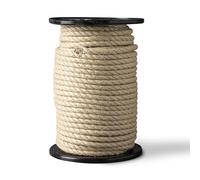 SNURO Corde de Chanvre Synthétique (8mm, 50M) - torsadée, Aspect Naturel - Loisirs, Sport & Décoration - Charge de Rupture 480kg