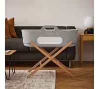 Snuz Baskit, couffin avec Matelas et Support, Ensemble de couffin léger pour Nouveau-nés jusqu'à 6 Mois, Design élégant et Polyvalent pour la Maison ou Les Voyages, Gris Clair et Naturel