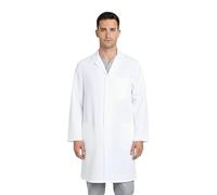 SNV Blouse agroalimentaire Homme Manches Longues en Polyester/Coton épais et Resistant. Blouse médicale avec Fermeture Boutons Pressions cachées. (Taille L)