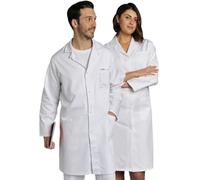 SNV Blouse blanche chimie lycée laboratoire 100% coton blanc manches longues Blouse medicale femme/homme convient également aux collèges. Chimie 3 poches médecin infirmière