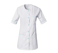 SNV Blouse médicale Femme Manche Courte Encolure Arrondie Polyester/Coton 1 Poche poitrie 2 Poches Basses Tunique avec Fente coté