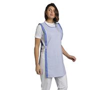 SNV Chasuble Zita ménage médicale Femme Coloris Bleu rayé réglable par Pattes avec 2 Boutons Pressions 2 Poches.