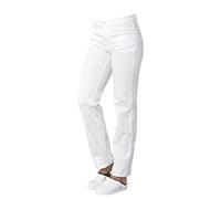 SNV Pantalon Jean Stretch Pantalon de Travail Restauration, Service, hôtellerie 4 Poches Fermeture glissière • Bouton Clou Ceinture • Taille 36 au 54 (Blanc 36)