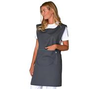 SNV Tablier chasuble Femme avec Poche Centrale, Réglable par Cordon, Coton Taille unique (Gris)