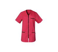 SNV Tunique médicale Femme Manches Courtes. Blouse médicale avec Fermeture glissière Noire 3 Poches avec Parement Originale Multi Rangement Taille du XS au XXXL (Rose, XS)