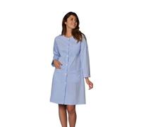 SNV Tunique médicale Femme Manches Longue Bouton Pression Couleur. Blouse de Travail pour métiers de la santé et du Bien-être Disponible de la Taille XS à 2XL Bleu Ciel L