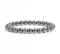 snxjaidszx Bracelet de perles en obsidienne noire naturelle et hématite œil de tigre pour homme et femme, 21cm-8.3inch, Pierre Cuir
