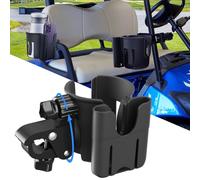 Snyeest Porte-gobelet pour chariot de golf avec support de téléphone, 2 en 1 réglable, support de téléphone universel pour siège avant et arrière, kit d'accessoires compatibles avec EZGO/Club Car