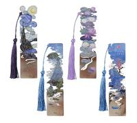 Snylcce 4PCS Metal Flower Bookmark Set - Exquisite Silver Vintage Painting page Marker for Women, ideal gifts for book lovers, reading, book clubs & special occasions