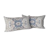 Snylcce Bohemian Blossom taies d'oreiller, Set de 2 Couleurs Bohemian Flower Decoration Coussins Chambre canapé taies d'oreiller, décoration de la Maison(Bleu Ciel)
