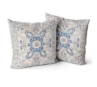 Snylcce Bohemian Blossom taies d'oreiller, Set de 2 Couleurs Bohemian Flower Decoration Coussins Chambre canapé taies d'oreiller, décoration de la Maison(Bleu Ciel)