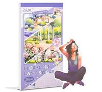 Snylcce Carnet d'autocollants Série Fleurs Mauves - 20 feuilles d'autocollants PET vintage pour éphéméra et décorations - Motifs floraux prédécoupés