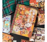 Snylcce Carnet d'autocollants Série Souvenir Romantique - Style manga vintage japonais, motifs radio quatre saisons - Pour scrapbooking, journaling et éphéméra