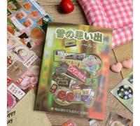 Snylcce Carnet d'autocollants vintage japonais - 20 décalcomanies rétro ère Showa & manga pour scrapbooking, journaling, loisirs créatifs kawaii