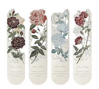 Snylcce - Ensemble de 4 Marque-pages Élégants en Argent Rose | Cadeaux Idéaux pour Amateurs de Livres, Enseignants et Étudiants | Parfait pour la Lecture, Clubs de Lecture et Événements Spéciaux