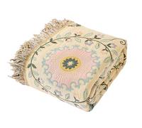 Snylcce Grande Couverture Double Face bohème - 100% Coton Biologique, Couverture de lit et de canapé tissée à la Main,150x200cm, Vert Vif Marigold