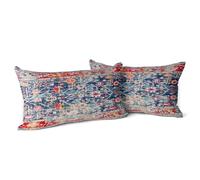 Snylcce Housse de Coussin 30x50cm Boho Ethnique Taie d'oreiller Lot de 2 Moderne Housses Coussins Mandala Motif Floral Taie Oreiller Boheme Décoratif pour Chambre Rouge Bleu