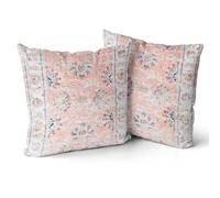 Snylcce Housse de Coussin 40x40cm Boho Ethnique Taie d'oreiller Lot de 2 Moderne Housses Coussins Mandala Motif Floral Taie Oreiller Boheme Décoratif pour Chambre Carmin