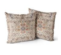 Snylcce Housse de Coussin 50x50cm Boho Ethnique Taie d'oreiller Lot de 2 Moderne Housses Coussins Mandala Motif Floral Taie Oreiller Boheme Décoratif pour Chambre Brun