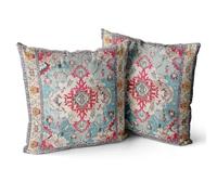 Snylcce Housse de Coussin 60x60cm Boho Ethnique Taie d'oreiller Lot de 2 Moderne Housses Coussins Mandala Motif Floral Taie Oreiller Boheme Décoratif pour Chambre Brique