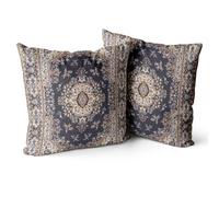 Snylcce Housse de Coussin 65x65cm Boho Ethnique Taie d'oreiller Lot de 2 Moderne Housses Coussins Mandala Motif Floral Taie Oreiller Boheme Décoratif pour Chambre Noir doré