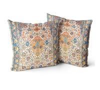Snylcce Housse de Coussin 65x65cm Boho Ethnique Taie d'oreiller Lot de 2 Moderne Housses Coussins Mandala Motif Floral Taie Oreiller Boheme Décoratif pour Chambre Fleur 1
