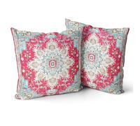 Snylcce Housse de Coussin 65x65cm Boho Ethnique Taie d'oreiller Lot de 2 Moderne Housses Coussins Mandala Motif Floral Taie Oreiller Boheme Décoratif pour Chambre Blond