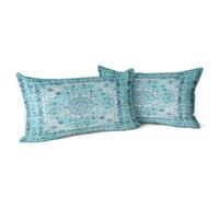 Snylcce Housse de Coussin Boho Bleu Ciel - Lot de 2, Designs Vintage et Double Face, 30x50 cm (12x20 Pouces) - Taies d'oreiller décoratives pour canapé, Jardin et lit, Souples et élégantes.