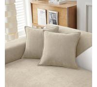Snylcce Housses de Coussin Khaki 16x16 Pouces 40x40 cm Lot de 2 Housses de Coussin en Chenille avec Un Design élégant Coussins décoratifs Doux et Luxueux pour canapé décoration intérieure.