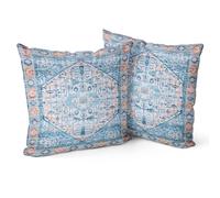Snylcce Lot de 2 Housses de Coussin Boho Aquablue Motif Antique et Vintage Housse de Coussin Douce pour canapé de Jardin, canapé, lit - Taies d'oreiller décoratives 20x20 Pouces