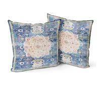 Snylcce Lot de 2 Housses de Coussin Boho Bleu Minuit Design Antique et Vintage, Motif Double Face - 40x40 cm Housses de Coussin moelleuses pour canapé de Jardin, canapé, lit
