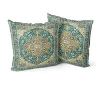 Snylcce Lot de 2 Housses de Coussin Boho DarkGreen Antique et Vintage Housse de Coussin Douce 40x40 cm pour canapé de Jardin, canapé, lit - Taies d'oreiller décoratives 16x16 Pouces